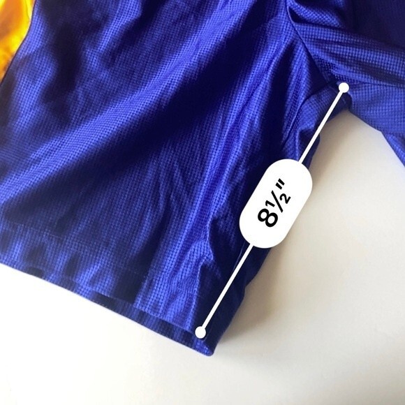 Nike Basketball Long Shorts Men's size Small drawstring pockets blue gold Gym - Picture 8 of 10